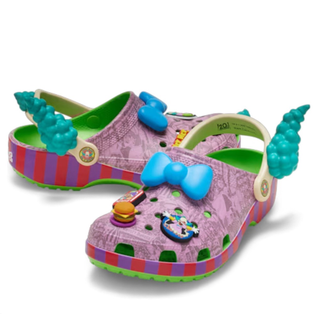 Crocs The Simpsons Krusty The Clown Classic Clog Womens 9 Mens 7 with Charms NEW